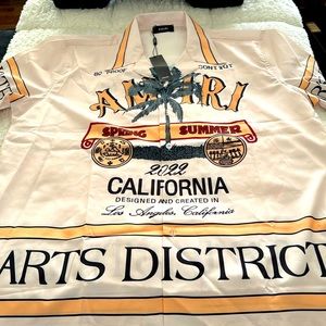 Amiri Palm Tree Bowling Silk Shirt